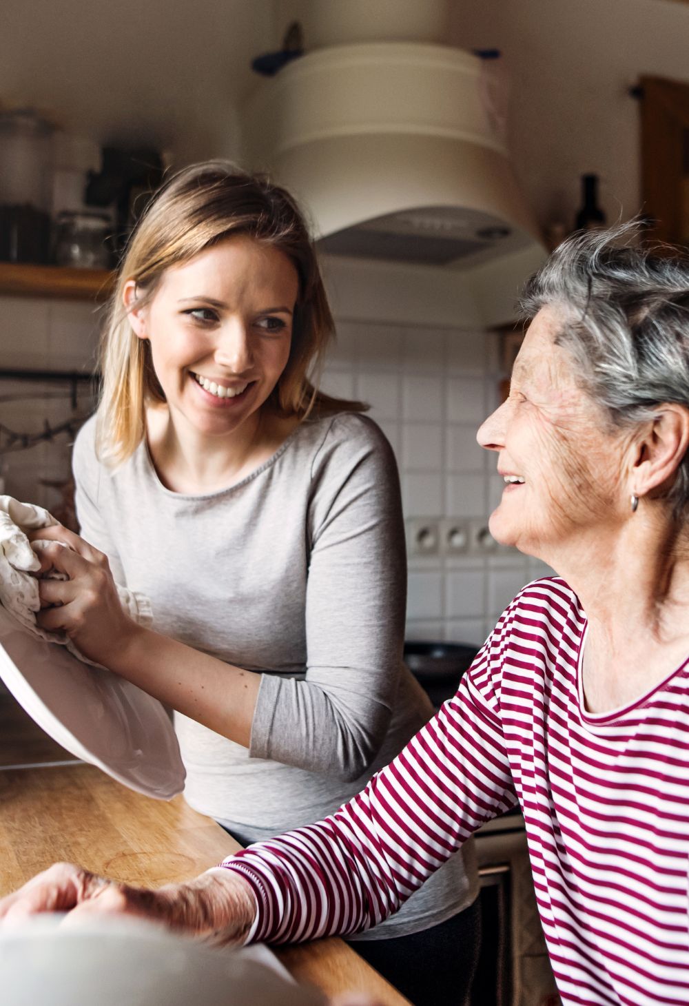 cleaning dishes for elderly